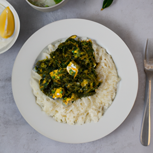 Palak Paneer s basmati rýží.