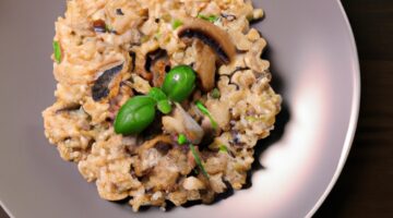 Risotto ai funghi cotto al vino.