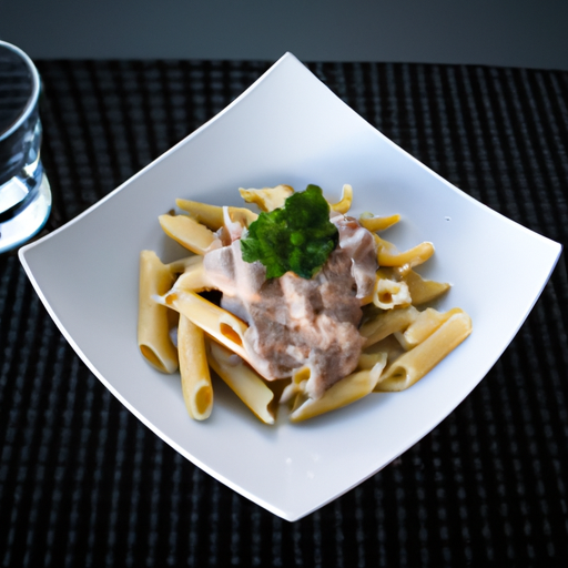 Penne alla vodka so šunkou.