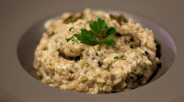 Risotto ai funghi a tartufo.