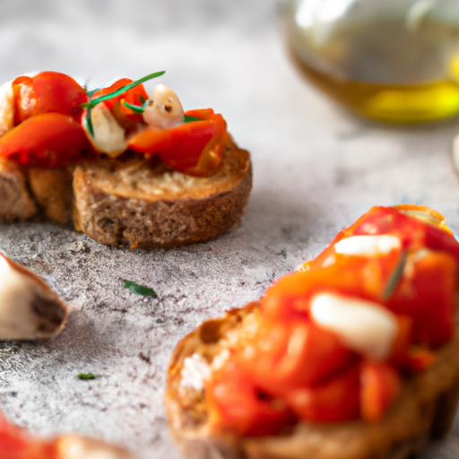 Rajčatová bruschetta s bazalkou a olivovým olejem