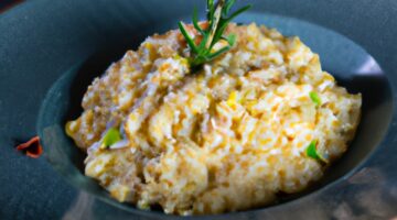 Risotto se žampiony a šlehačkou