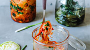 Kimchi – fermentovaná zelenina zelí.