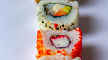 Sushi s japonským rýžím a lososem.