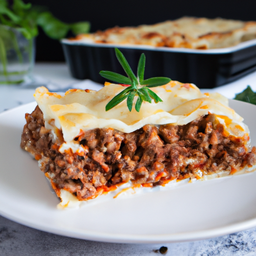 Lasagne bolognese s béchamelovou omáčkou.