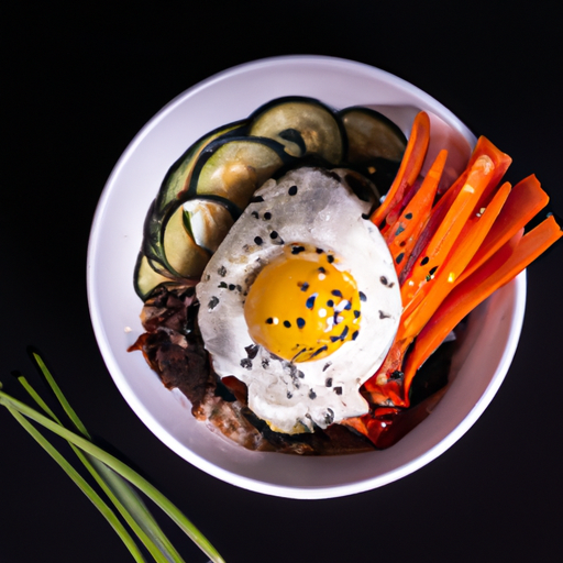 Bibimbap s korejským hovězím masem.