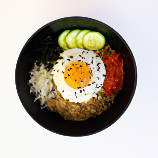 Bibimbap – tradiční korejské smažené rýžové jídlo.