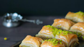 Lahodná baklava s pistáciemi.