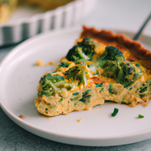 Brokolicový quiche s tofu a sýrem.