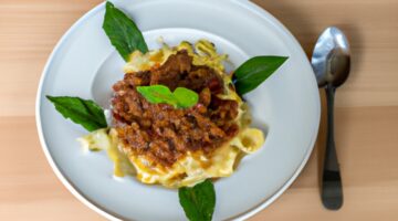 Ragu bolognese s tagliatelle pastou.