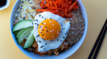 Bibimbap – tradiční korejské jídlo.