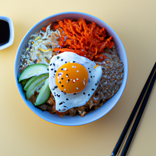 Bibimbap – tradiční korejské jídlo.