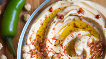 Hummus s tahini a olivami.