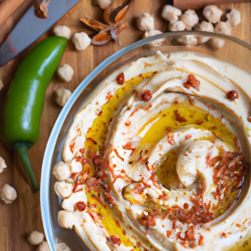 Hummus s tahini a olivami.