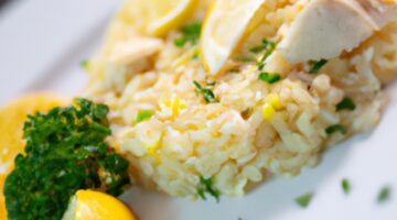 Risotto al limone a kurčecí.