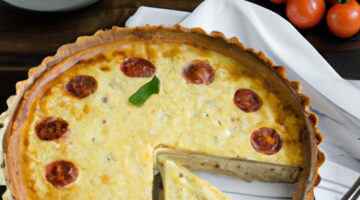 Quiche Lorraine s uzeným masem.