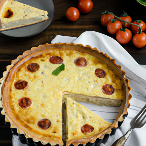 Quiche Lorraine s uzeným masem.