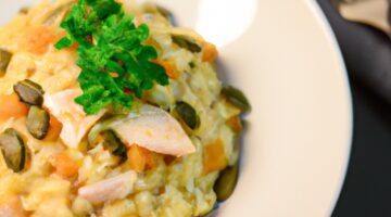 Risotto s houbami a ředkvičkami