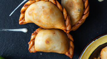 Rybí empanadas s citronem a koriandrem.