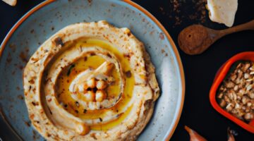 Hummus s tahini omáčkou a piniovými oříšky