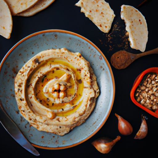 Hummus s tahini omáčkou a piniovými oříšky