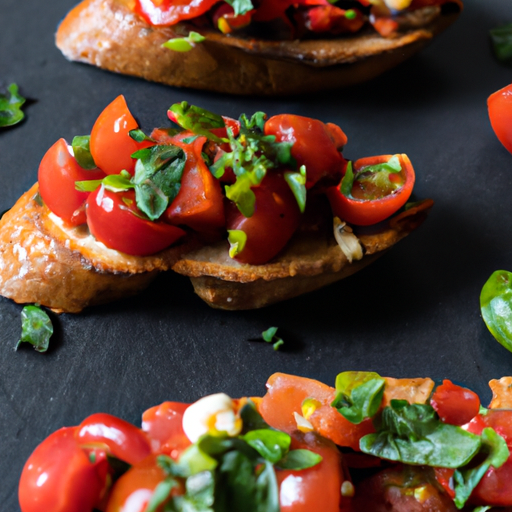 Sicilská bruschetta s rajčaty.