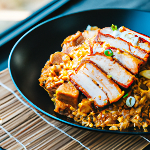 Kimchi fried rice Pork Belly.