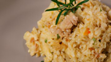 Risotto s houbami a šlehačkou