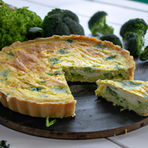 Sýrové quiche s brokolicí a šunky.