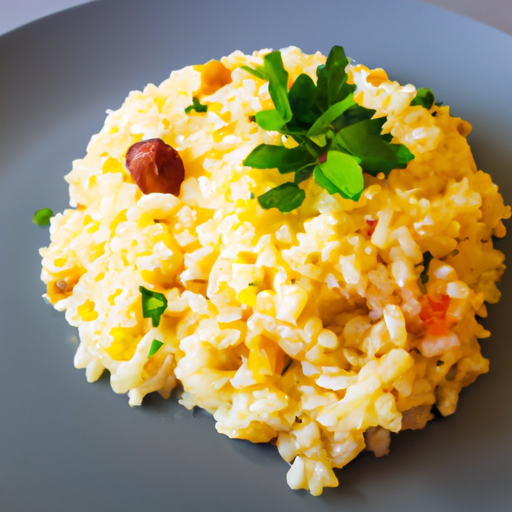 Risotto s houbami a pestem.