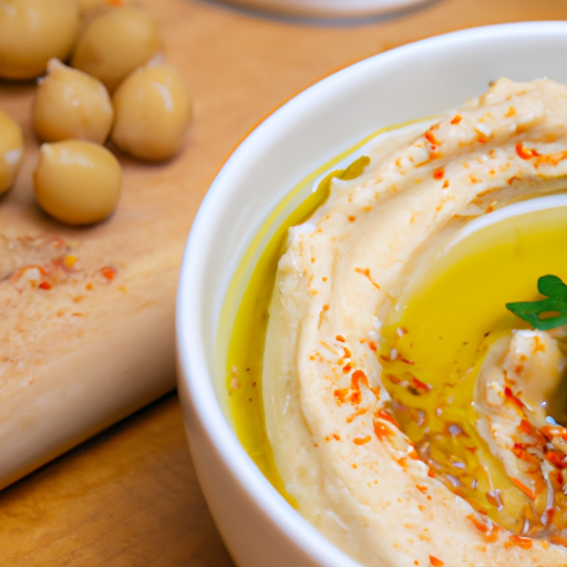 Hummus s česnekem a olivovým olejem