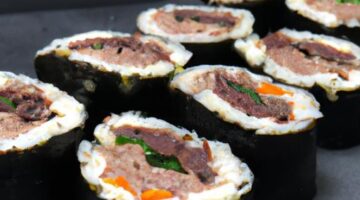 Korejské kimbap s hovězím masem