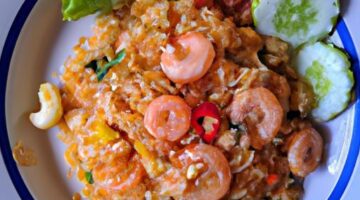 Nasi goreng s krevetami a zeleninou