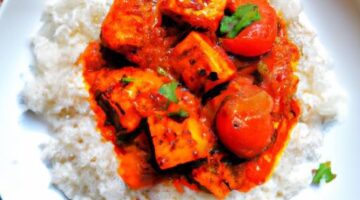 Rajčatový paneer masala s rýží