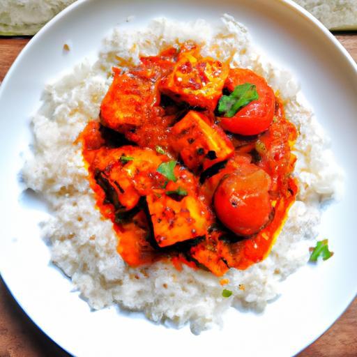 Rajčatový paneer masala s rýží