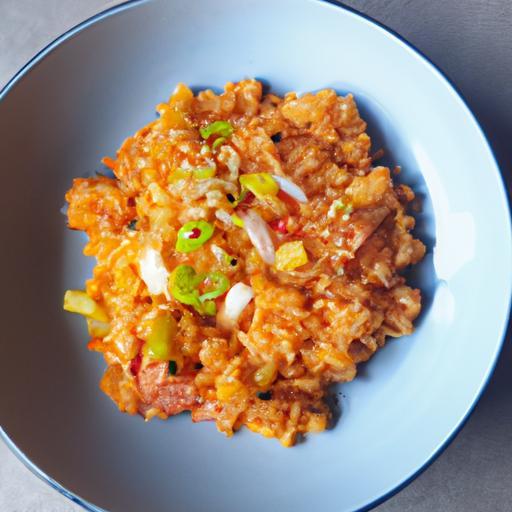 Kimchi fried rice with vegetables