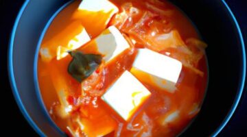 Korejský kimchi polévka s tofu