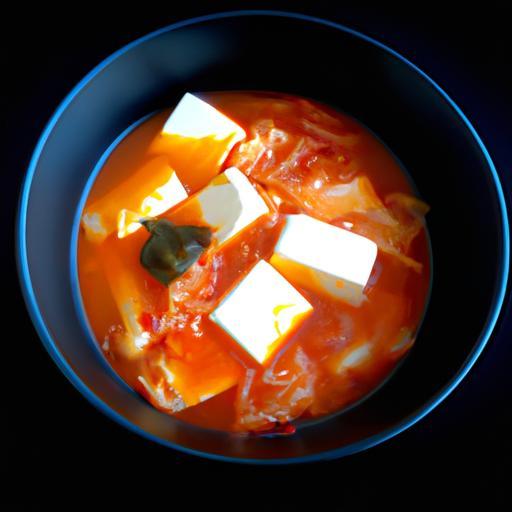 Korejský kimchi polévka s tofu