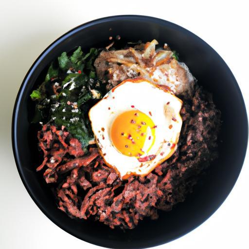 Korejské bibimbap s hovězím masem