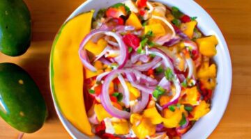 Ceviche z pokrmařina a mango