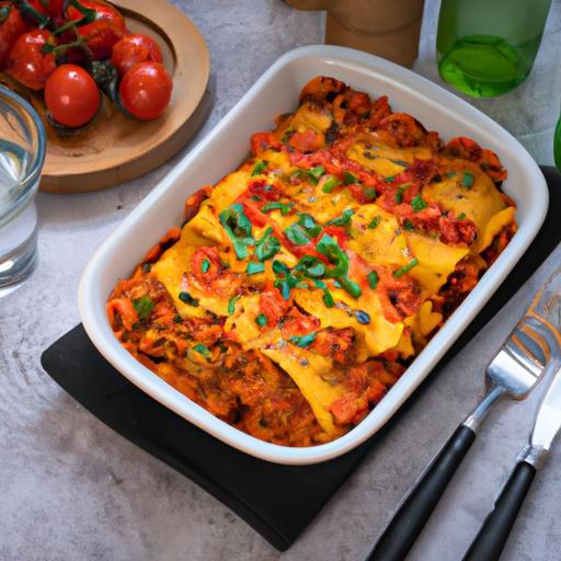 Veganské lasagne s čerstvou zeleninou