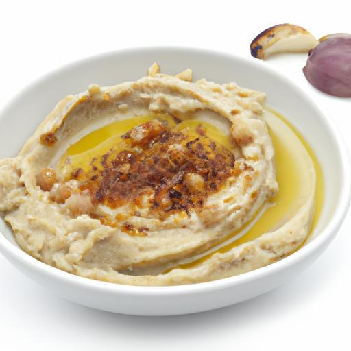 Hummus s pečenou cibulí a česnekem