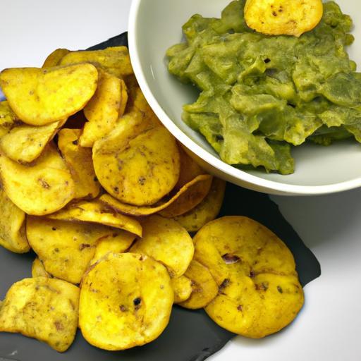 Plantain chips s guacamole