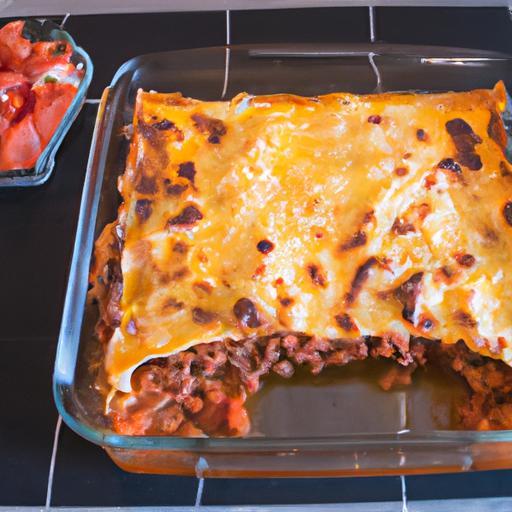 Lasagne s hovězím masem a rajčaty