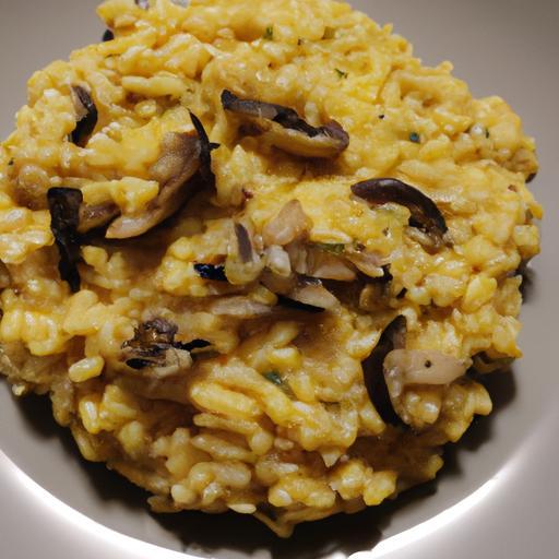 Risotto s  hříbky a šafránem