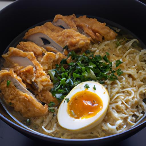 Ramen s vajíčkem a křupavým kuřecím masem