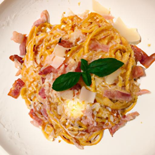 Italský špagety carbonara s pancettou