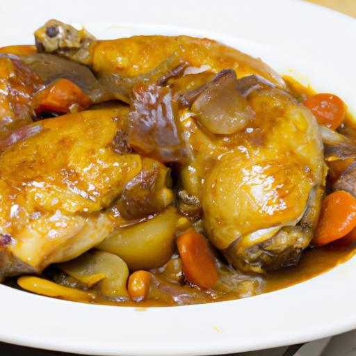 Kuře v červeném víně Coq au Vin