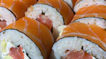 Sushi rýžové rolky plněné lososem