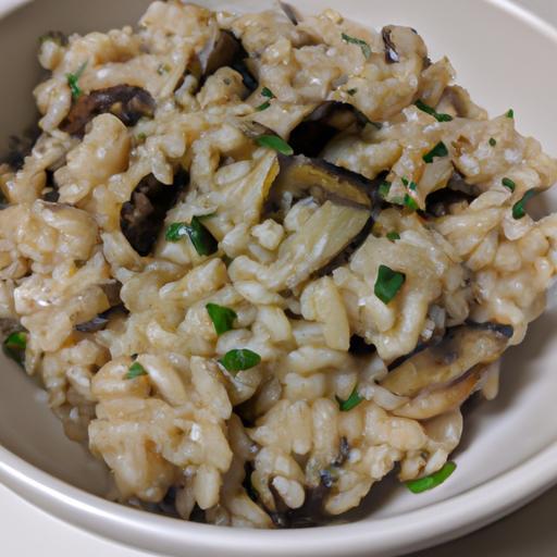 Risotto s houbami a pažitkou